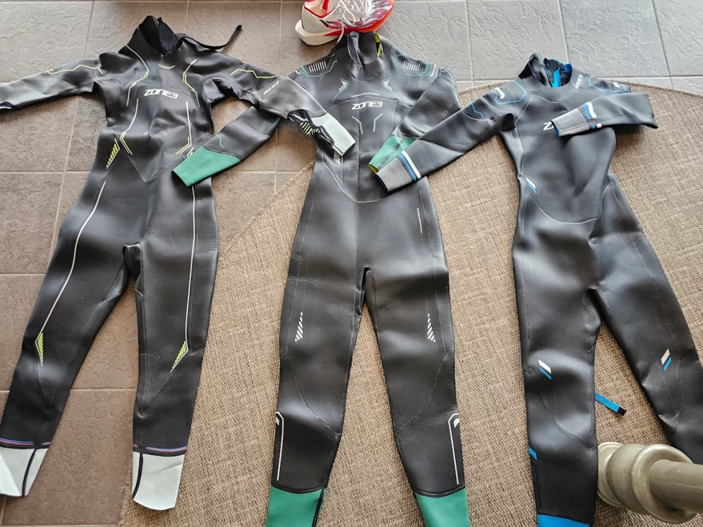 Verschillende Zone3 zwempakken naast elkaar ter vergelijking